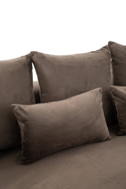 Hoes Stoel + 9 Kussens Monaco Velvet Xxl Donkerbruin