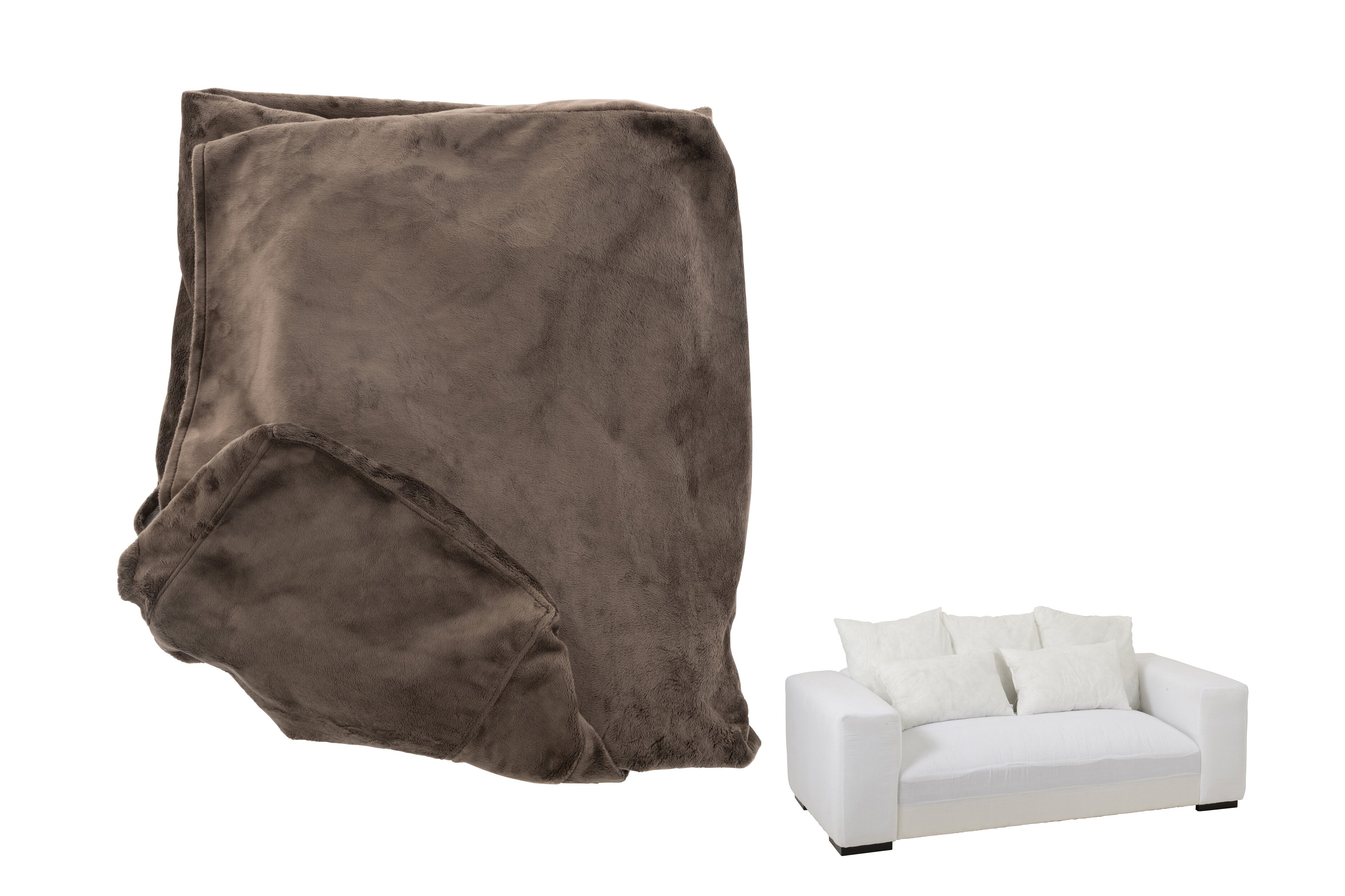 Hoes Stoel + 5 Kussens Monaco Bank Fluweel Donkerbruin