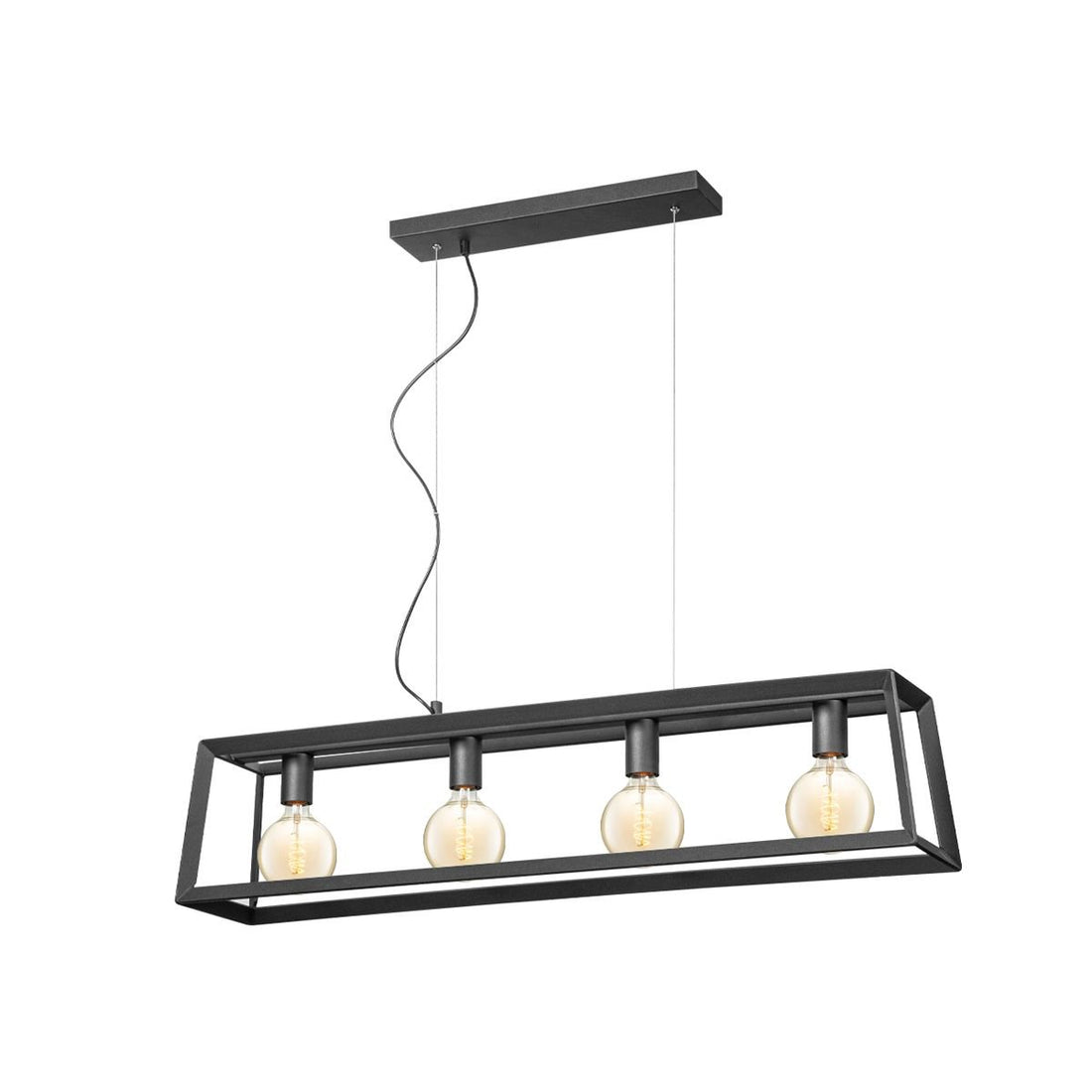 Hanglamp Dito 4 lichts - Zwart - 100x20x124cm