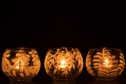 Orkaan Laat Pailletten Glas Wit Assortiment Van 3