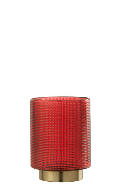 Orkaan Geruit Glas Rood/Goud Klein