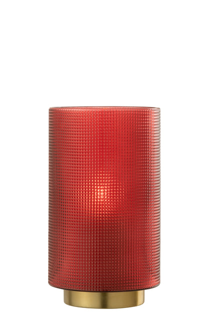 Orkaan Geruit Glas Rood/Goud Groot