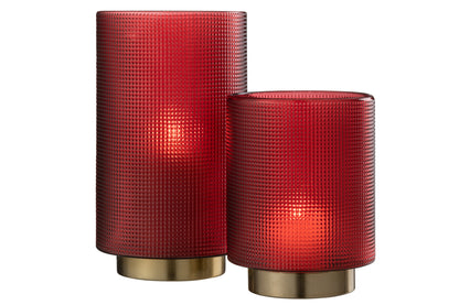 Orkaan Geruit Glas Rood/Goud Groot