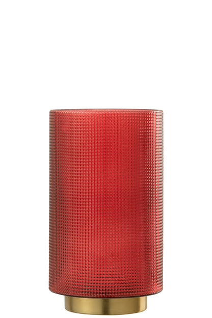 Orkaan Geruit Glas Rood/Goud Groot