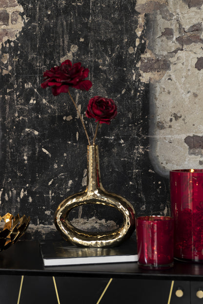 J-Line Roos 1 Stengel Plastiek Rood/Goud Large