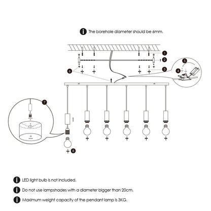 hanglamp Bling-Xxl Beam 6L-Grijs-20cm