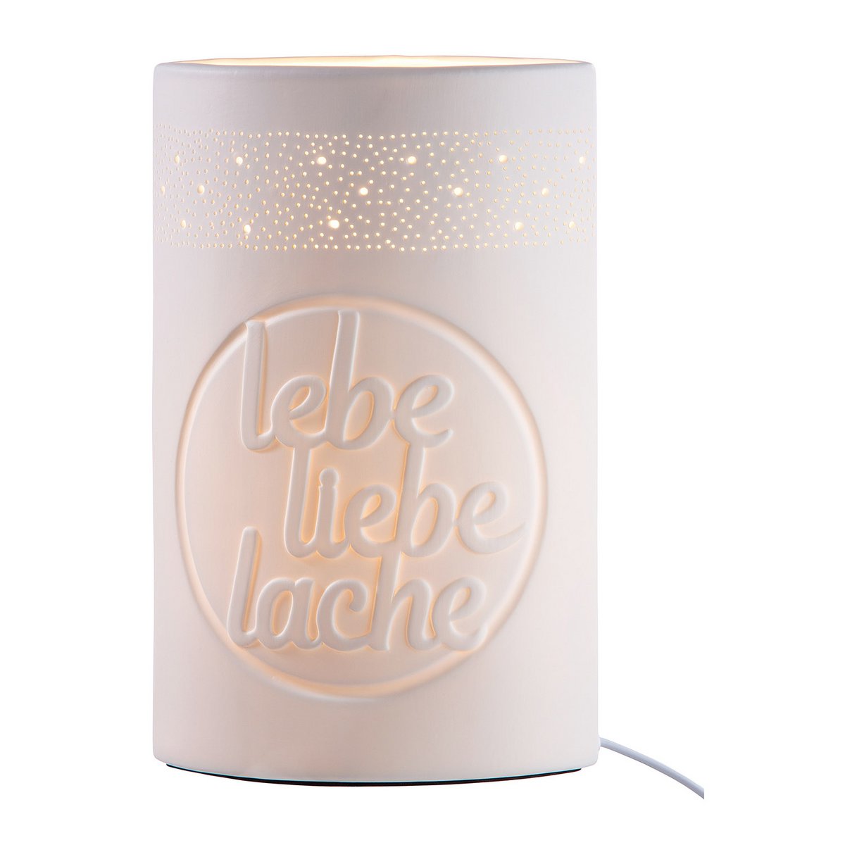 Porseleinen lamp &quot;leef liefde lachen&quot;