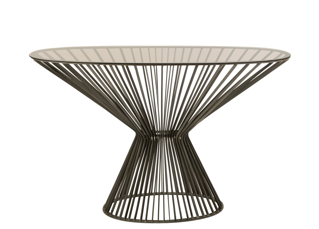 Console Ovaal Bar Metaal/Glas Grijs/Bruin