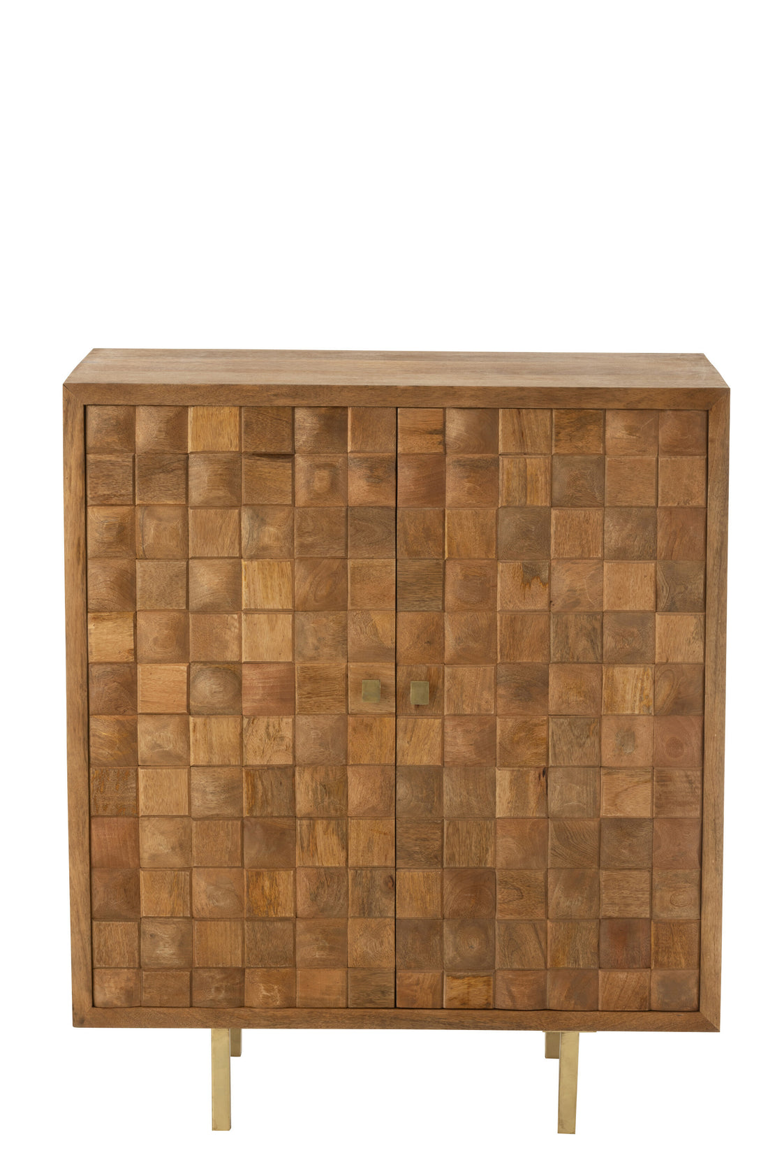 J-Line Kast Nino Metaal/Mangohout Naturel/Goud