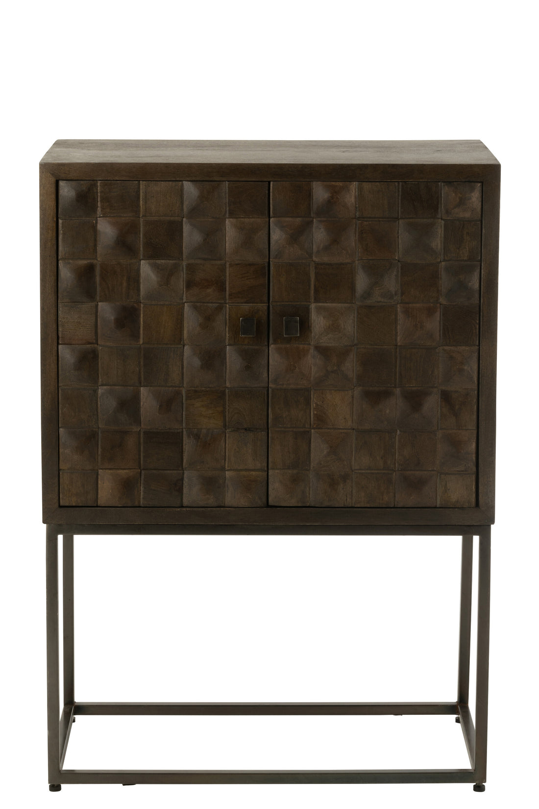 J-Line Kast Pino Metaal/Mangohout Bruin/Grijs