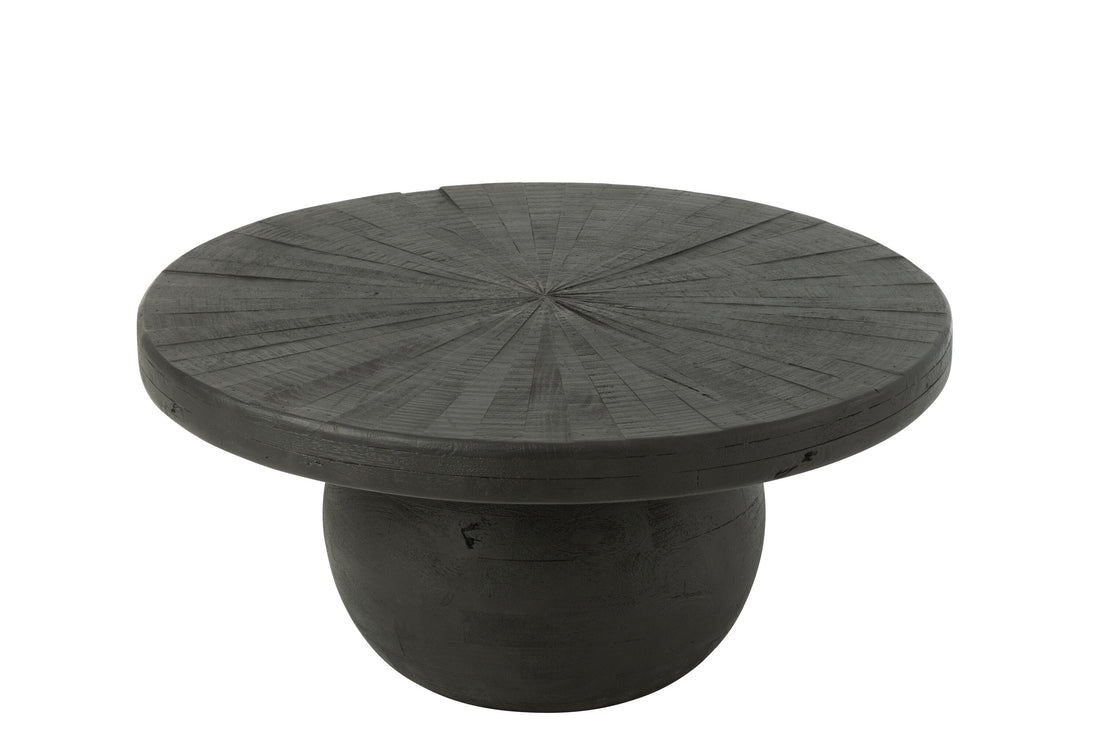 J-Line Bijzettafel Bol Shanil Hout Zwart - 80.00 x 80.00 x 39.50 cm