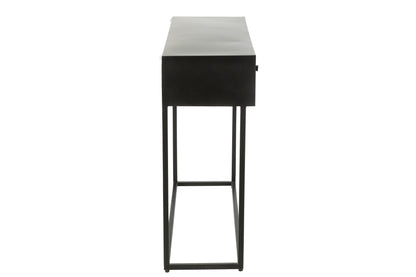 J-Line Console Shanil Hout/Ijzer Zwart
