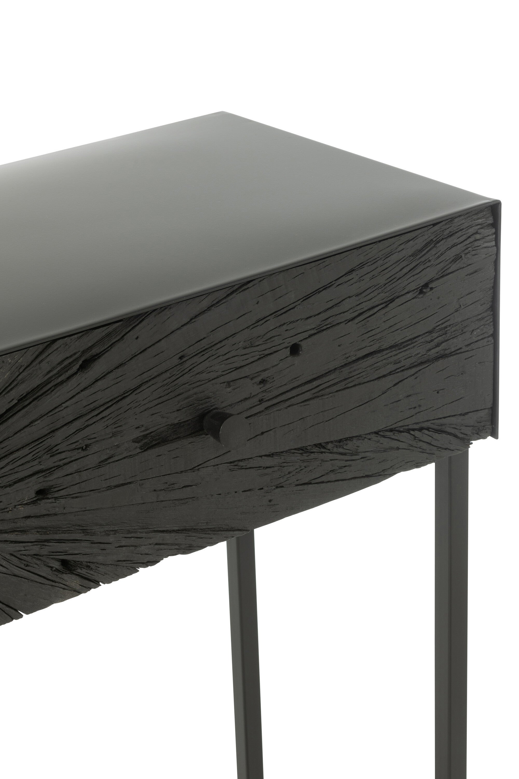 J-Line Console Shanil Hout/Ijzer Zwart