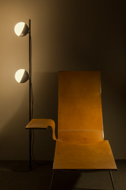 Half-vloerlamp 2 Half @ 16 cm, zwart met structuur