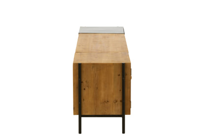 Tv-meubel Tina Sparrenhout/IJzer Zwart/Natuurlijk