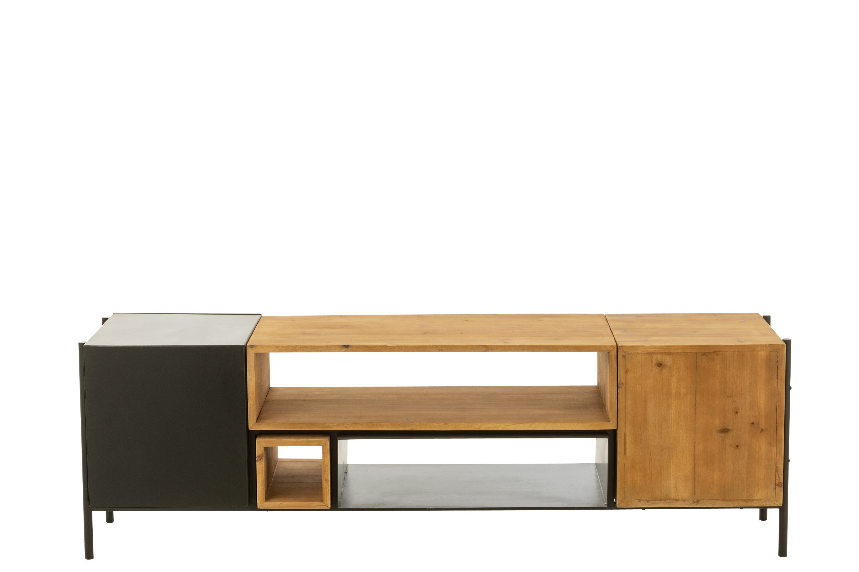 Tv-meubel Tina Sparrenhout/IJzer Zwart/Natuurlijk