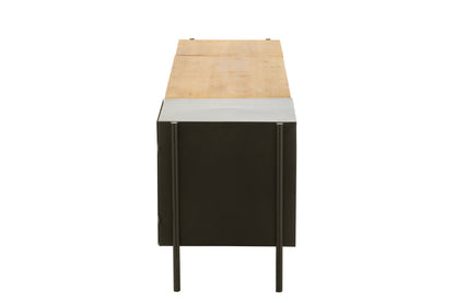 Tv-meubel Tina Sparrenhout/IJzer Zwart/Natuurlijk