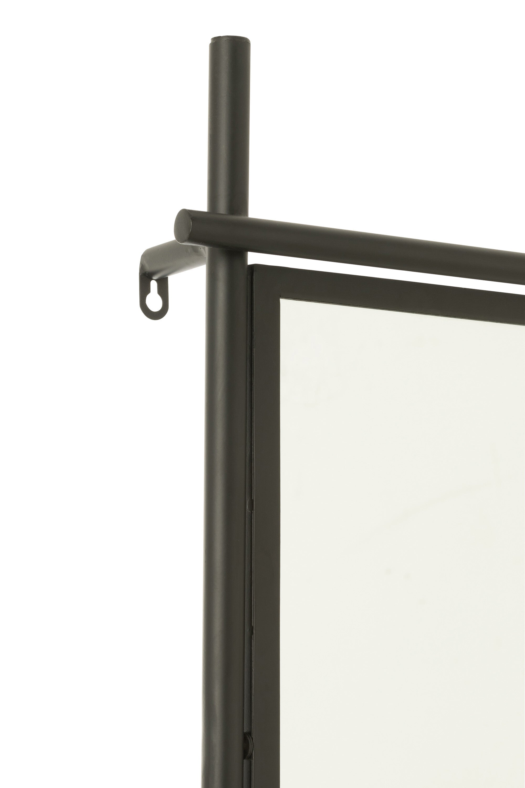 J-Line Muur Schap Met Spiegel Tina Hout/Ijzer Zwart/Naturel