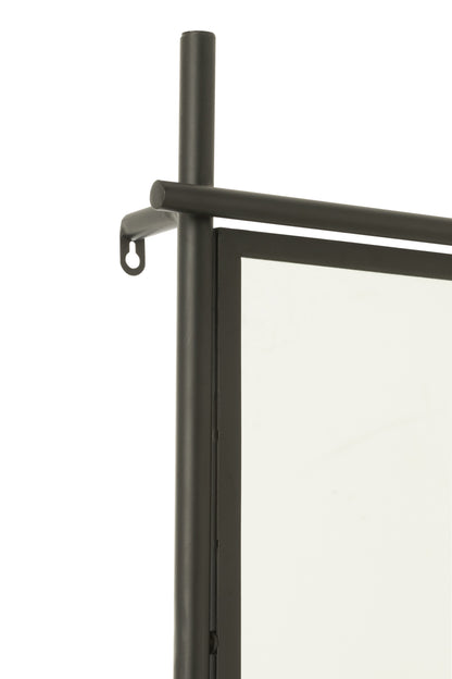 J-Line Muur Schap Met Spiegel Tina Hout/Ijzer Zwart/Naturel