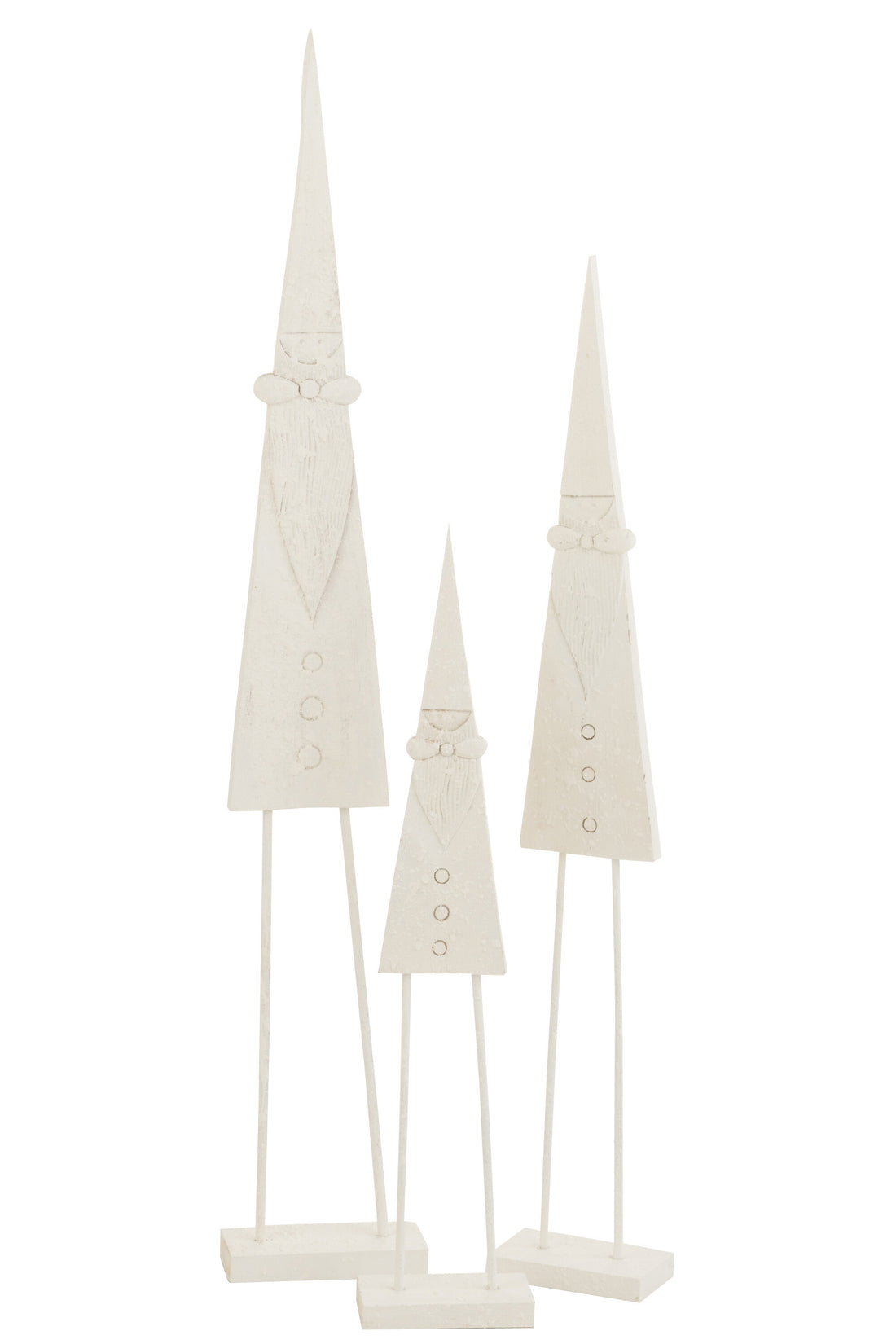 J-Line Kerstman Op Voet Hout Wit Large