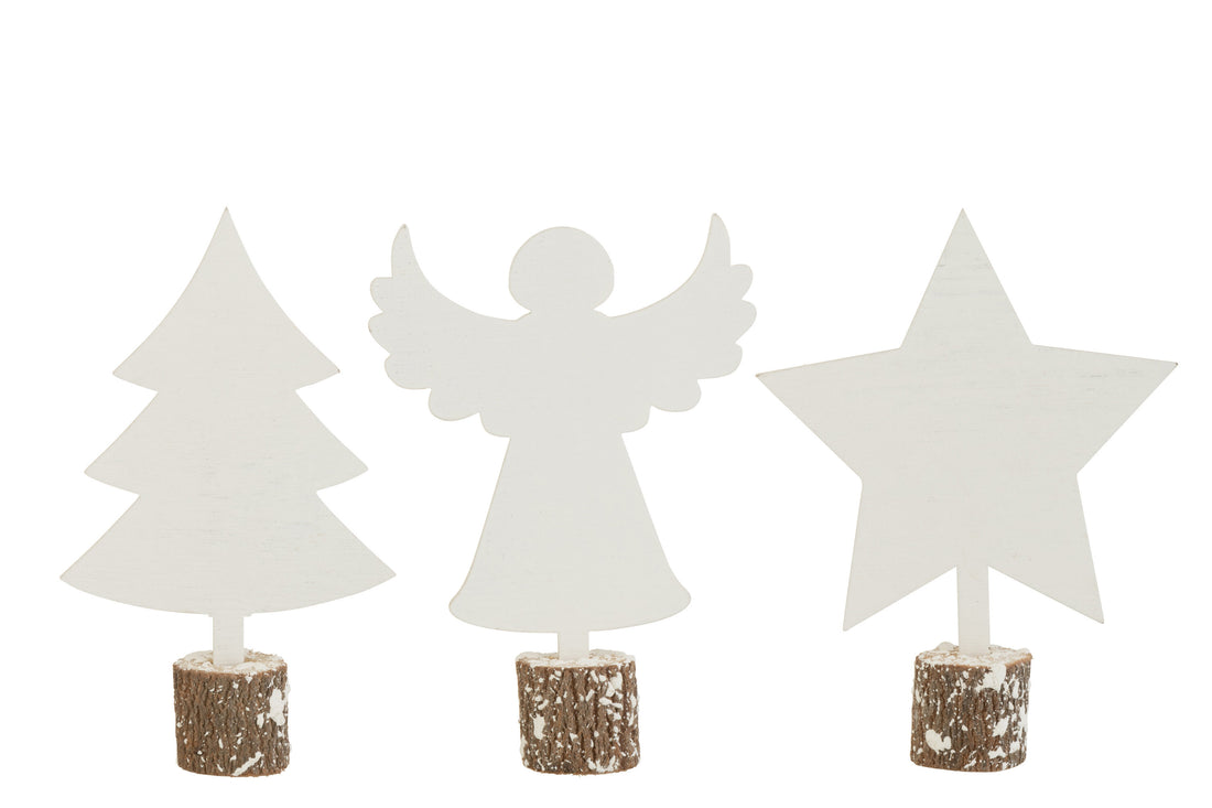 J-Line Kerstfiguren Multiplex Wit Assortiment Van 3
