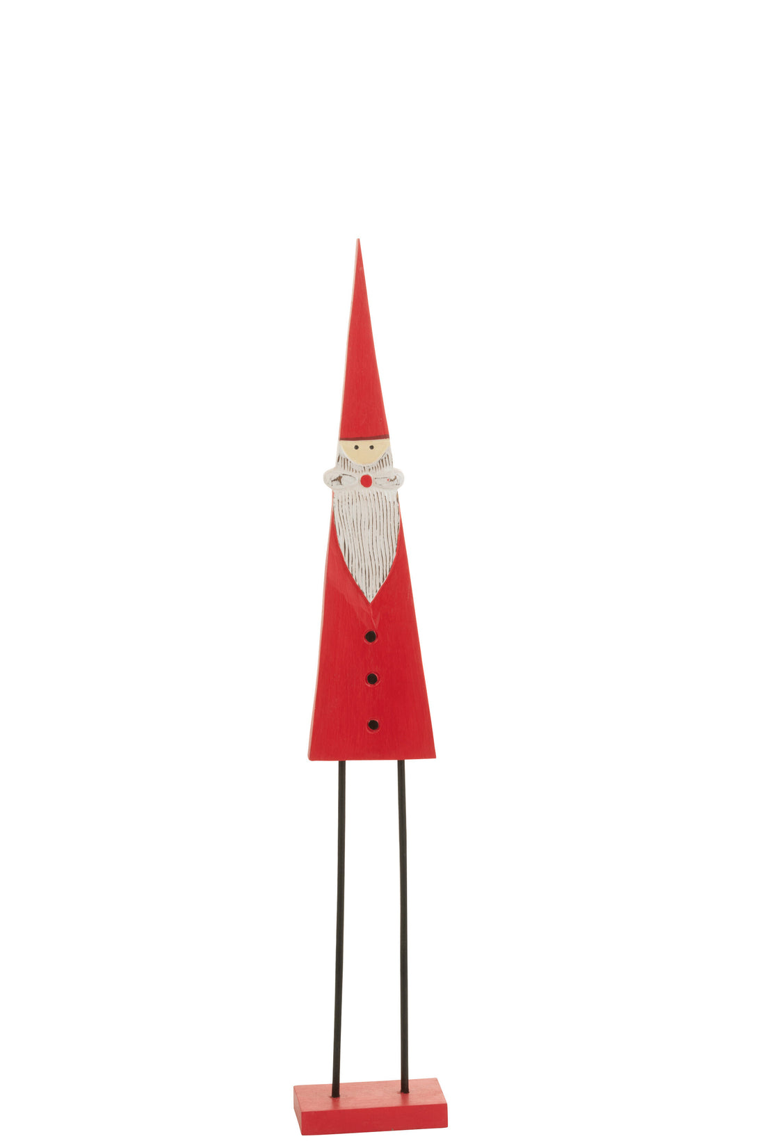 J-Line Kerstman Op Voet Hout Rood Medium
