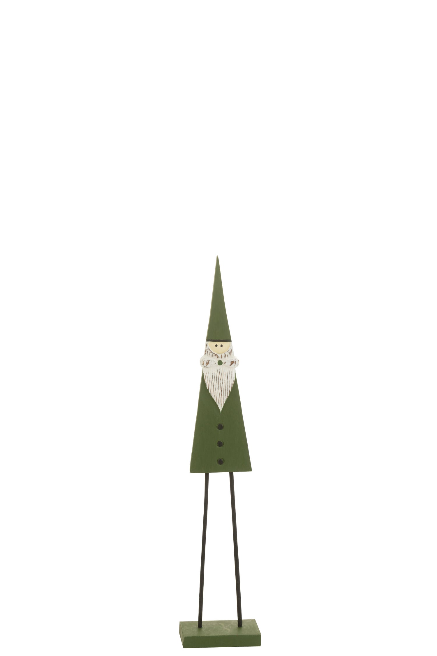 J-Line Kerstman Op Voet Hout Groen Small