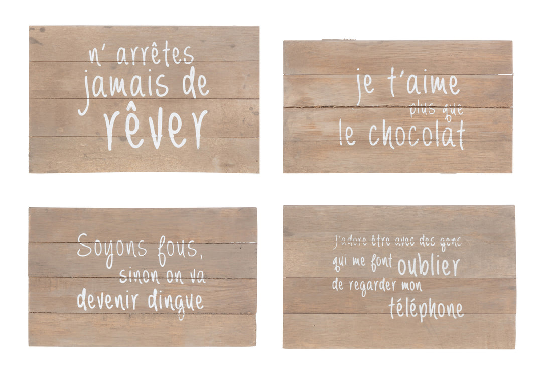 Panelen Positief Hout Natuurlijke Assortiment Van 4