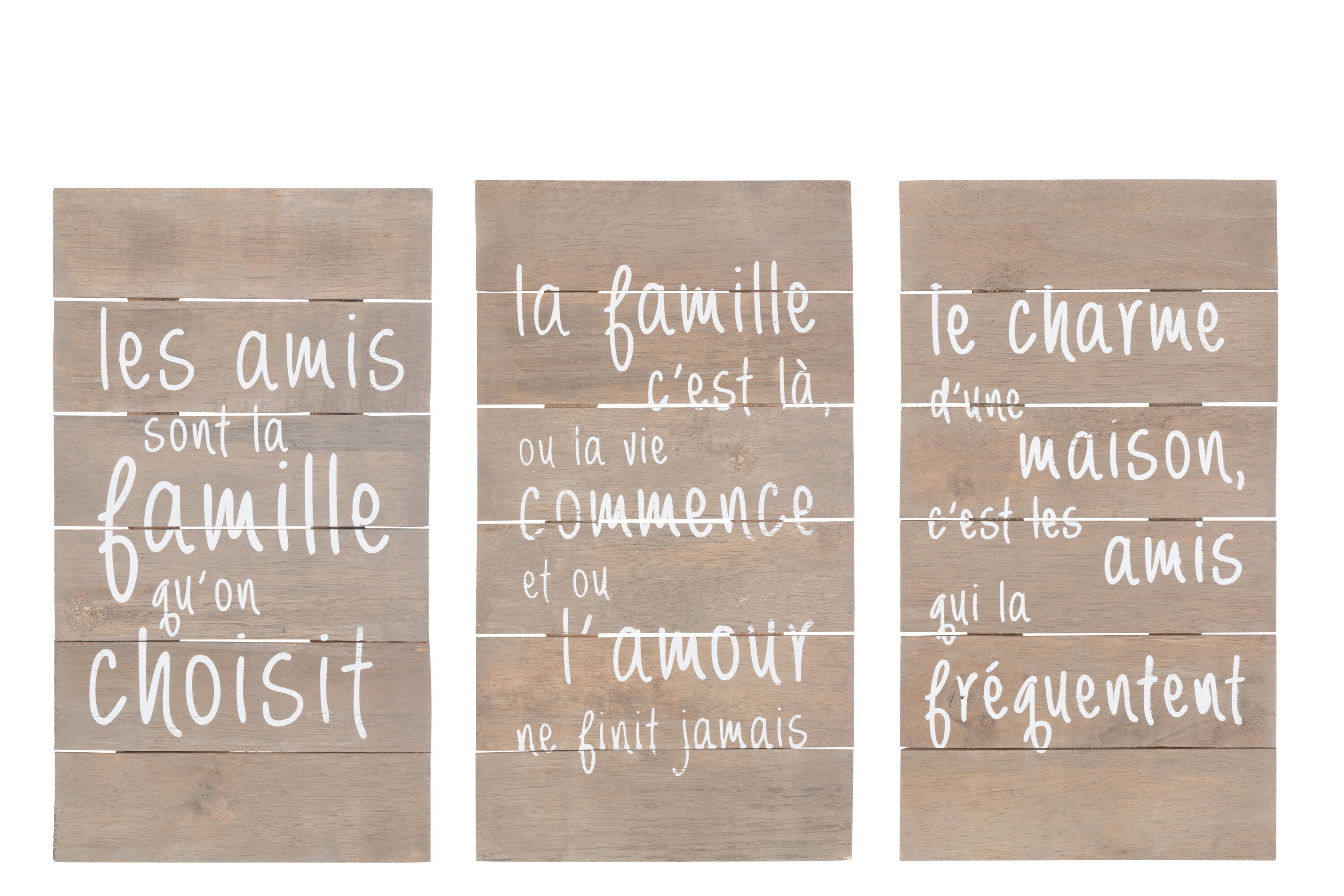 Panelen Positieve Vrienden Hout Natuurlijke Assortiment Van 3