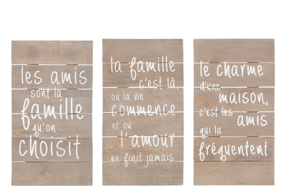 Panelen Positieve Vrienden Hout Natuurlijke Assortiment Van 3