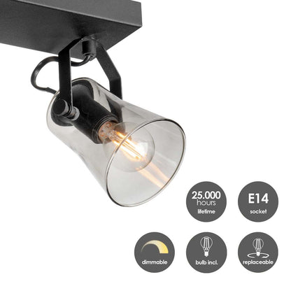 LED Opbouwspot Edge 3 - incl. dimbare LED lamp - zwart