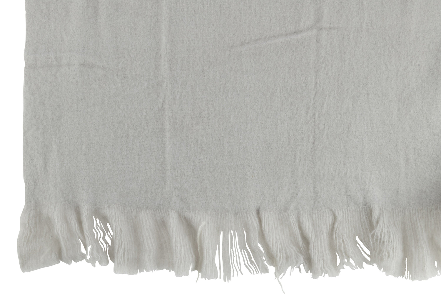 J-Line Plaid franje - polyester - grijs - 180 x 130 cm