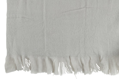 J-Line Plaid franje - polyester - grijs - 180 x 130 cm