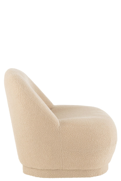 Kruk Teddy Velvet Wit Warm Beige