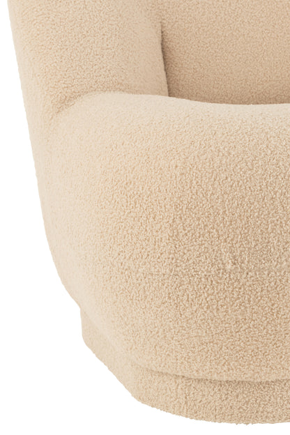 Kruk Teddy Velvet Wit Warm Beige