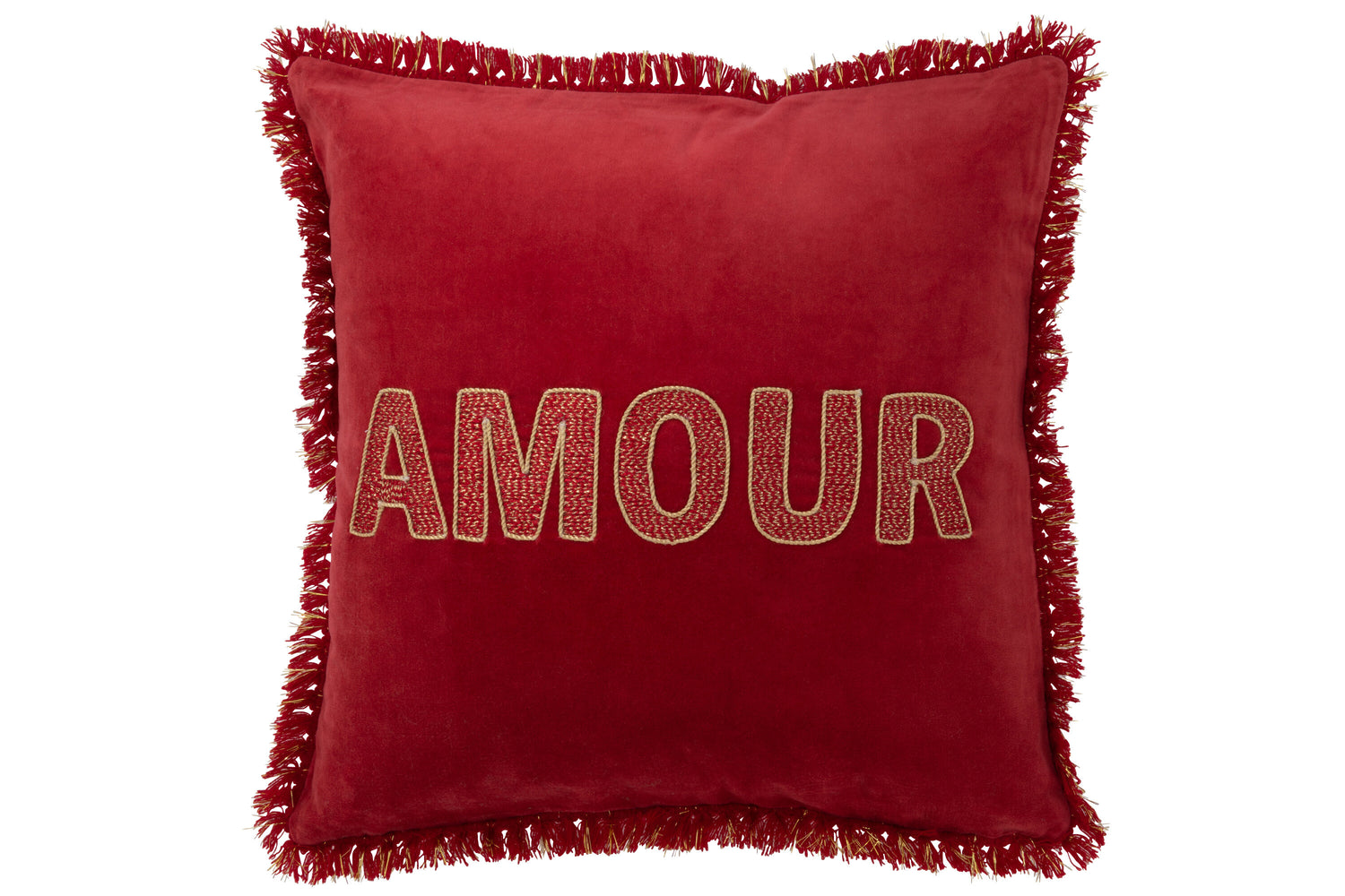 J-Line Kussen Amour Textiel Rood/Goud