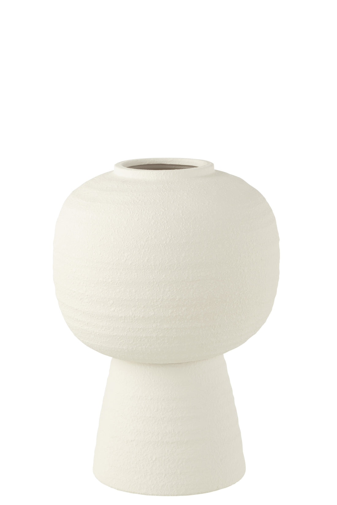 Vaas lantaarn klei wit medium