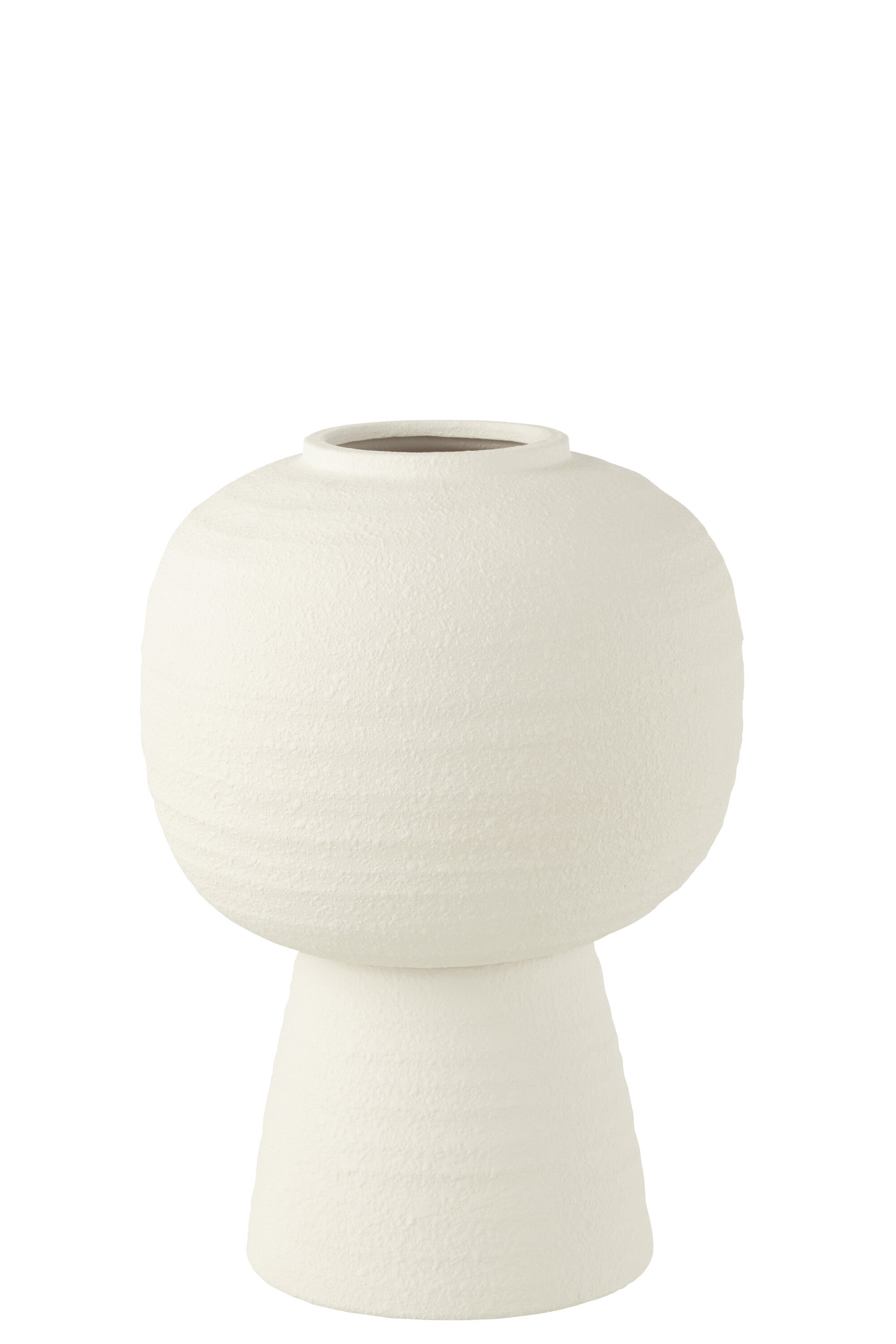 Vaas lantaarn klei wit medium