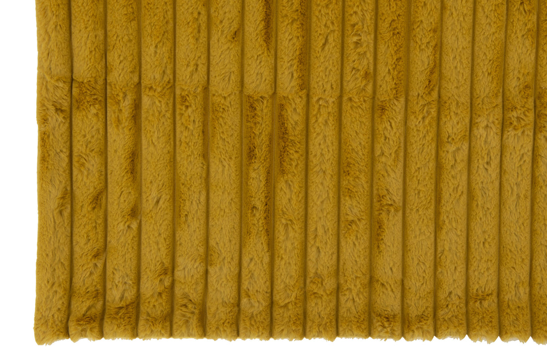 J-Line Plaid corduroy - polyester - oker - 180 x 130 cm