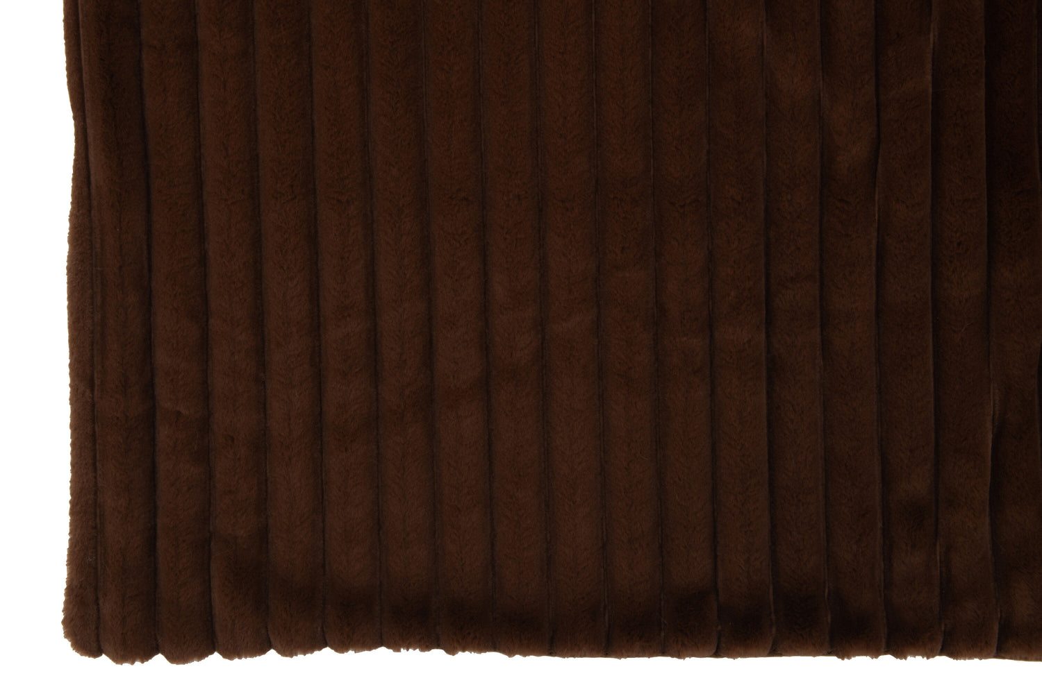 J-Line Plaid corduroy - polyester - chocolade - 180 x 130 cm