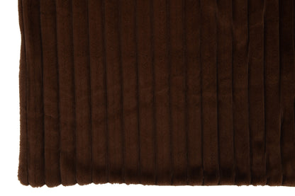 J-Line Plaid corduroy - polyester - chocolade - 180 x 130 cm