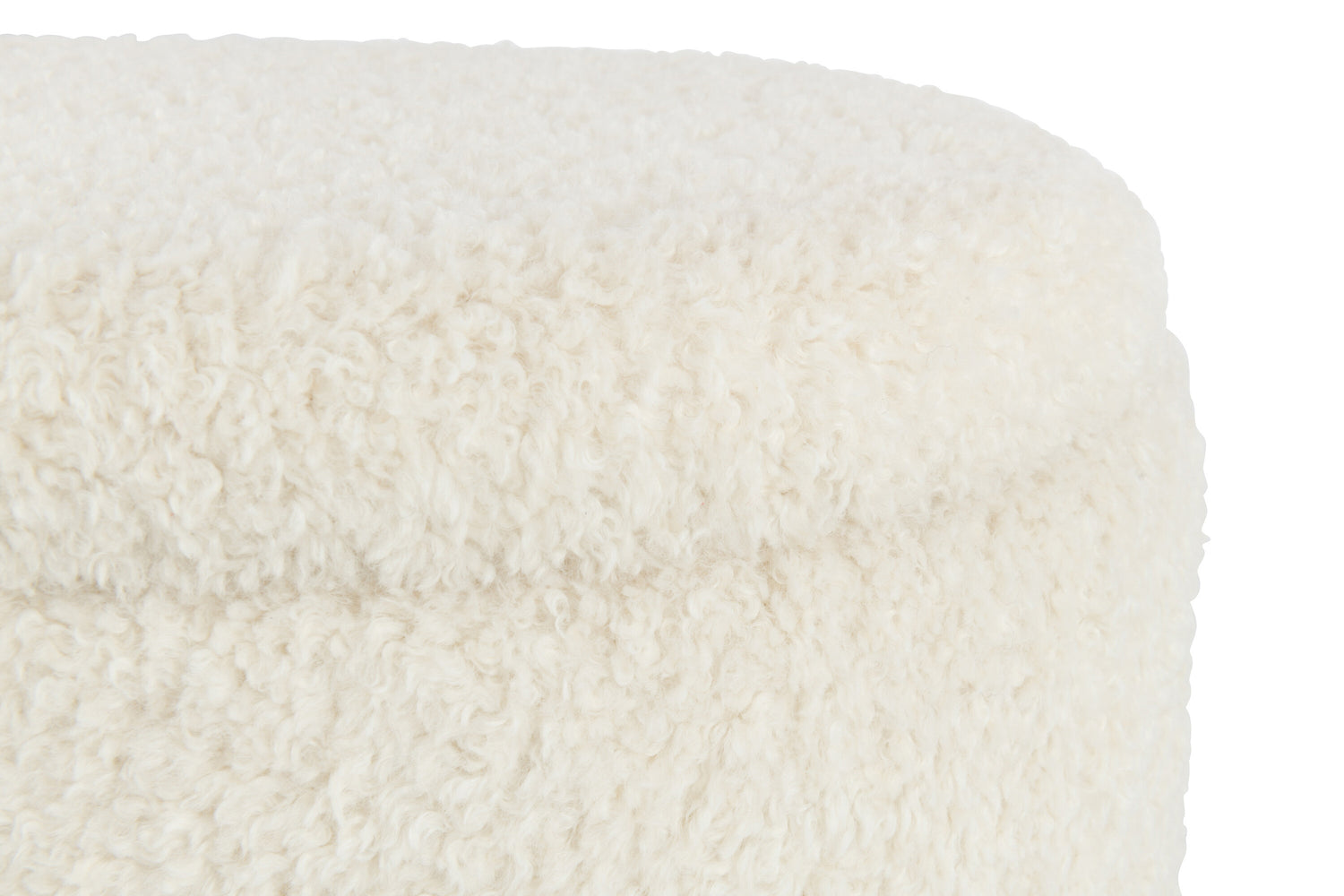 J-Line Poef Opslag Teddy Polyester Wit