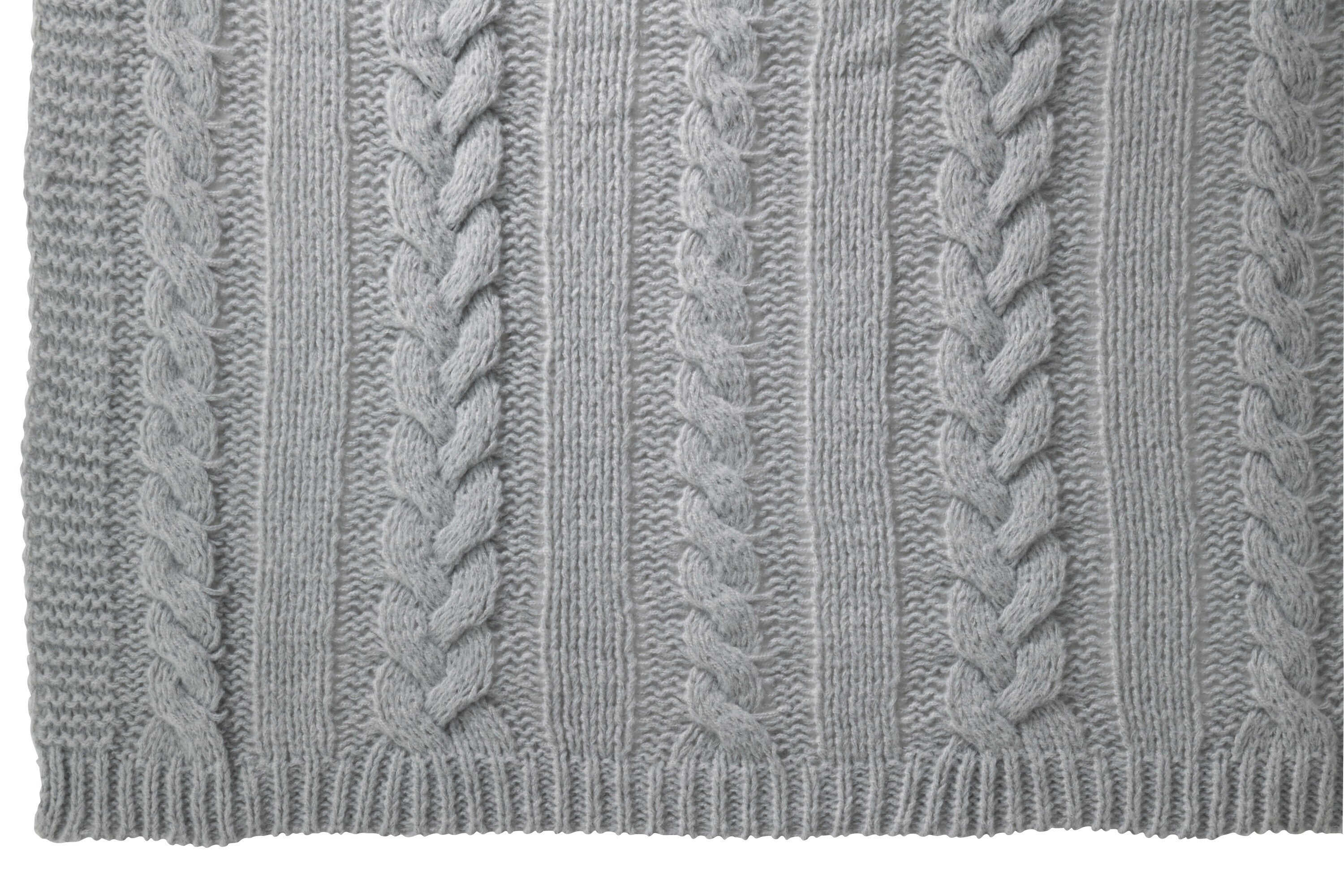 J-Line Plaid twist - polyester - grijs - 130 x 180 cm