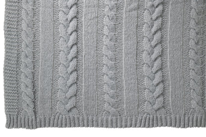 J-Line Plaid twist - polyester - grijs - 130 x 180 cm