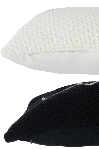 Kussenborduurwerk Maison Acryl Zwart/Wit Ass2