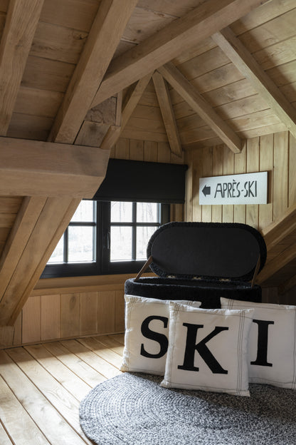 Kussen S-K-I Katoen Wit Set van 3