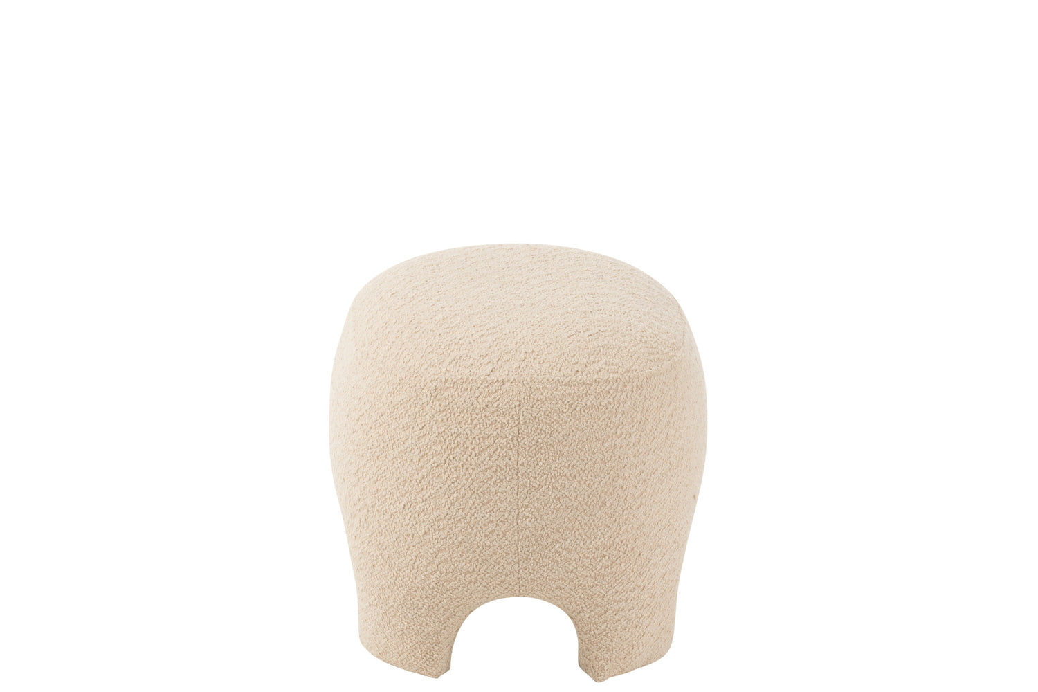 Pouf Gebreid Textiel/Hout Wit