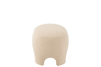 Pouf Gebreid Textiel/Hout Wit