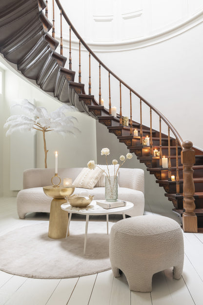 J-Line tapijt Rond Handgemaakt - viscose - beige