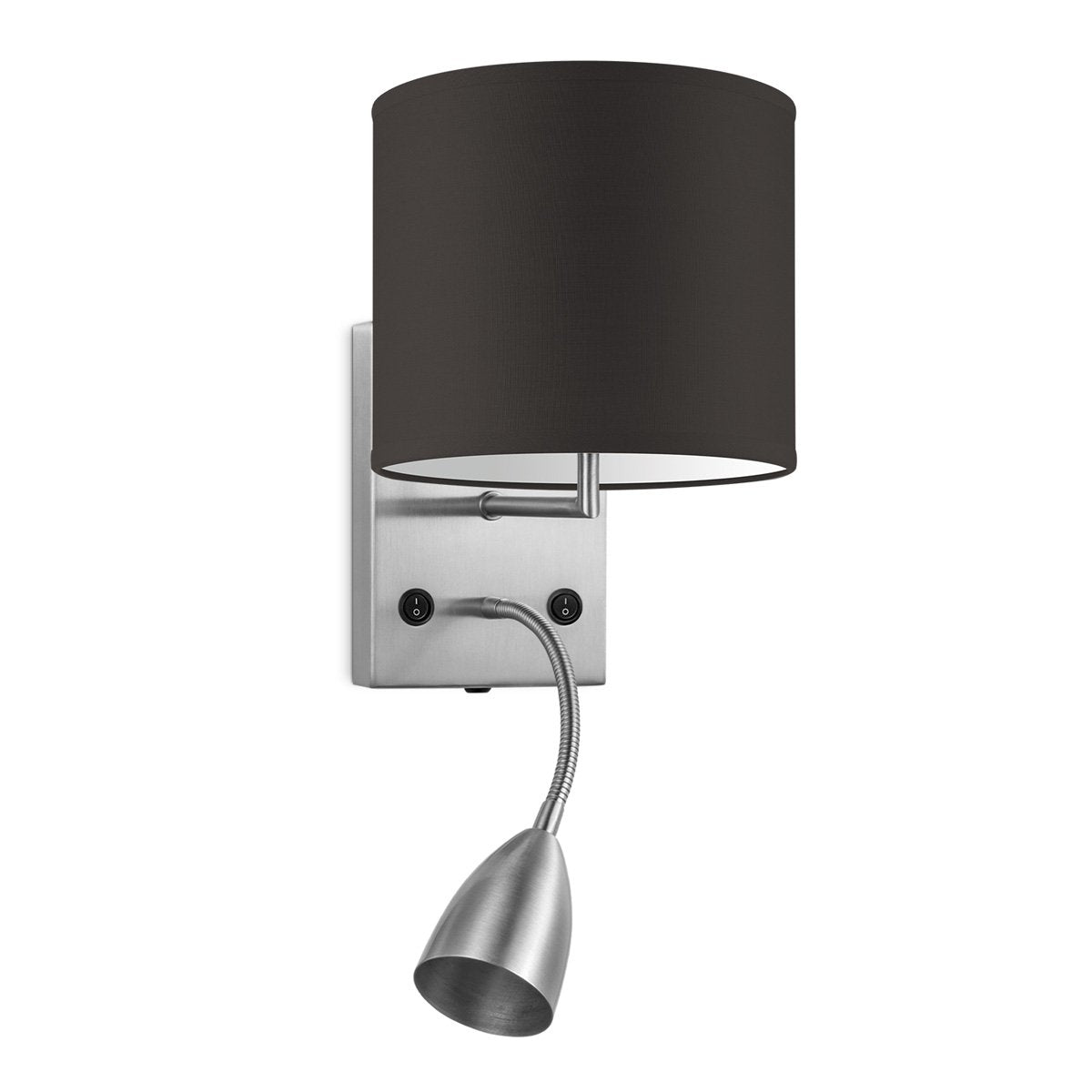 Wandlamp - Lees, LED Leeslamp, E27, chocolade 20cm